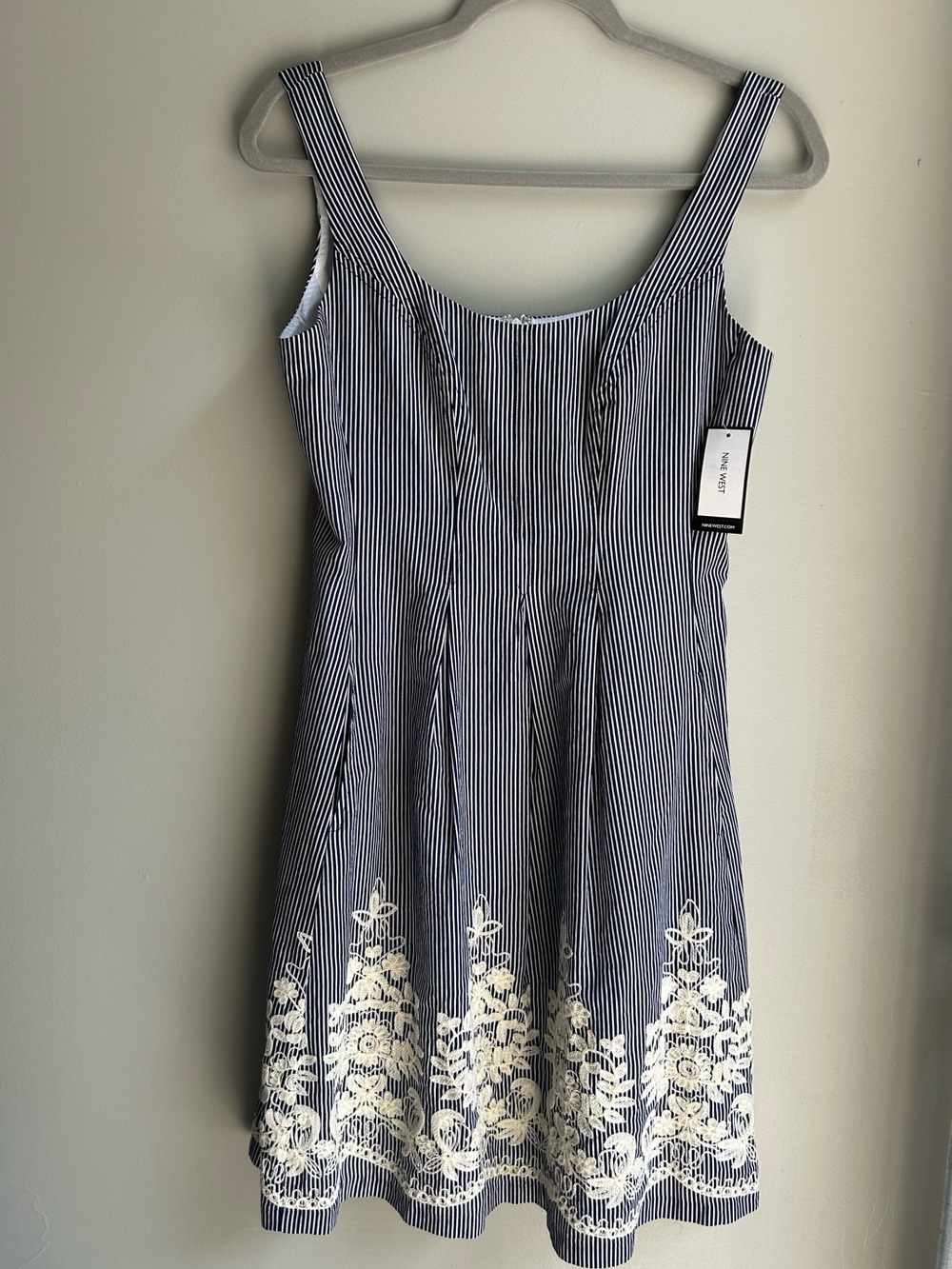 Nine West Navy and White Striped Sundress NWT